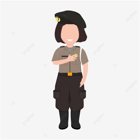 Polwan Kartun Polwan Polwan Day Policewoman Cartoon Png And Vector