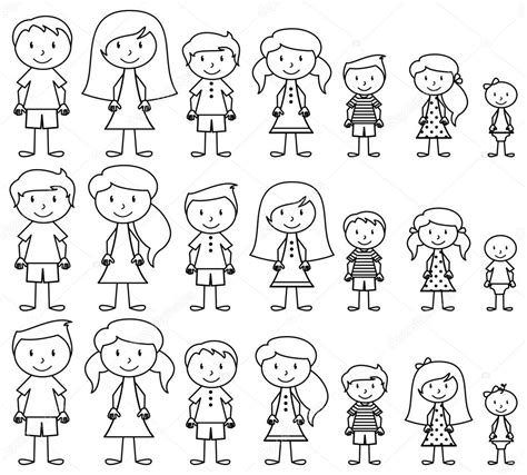 Cute Stick Figure Family