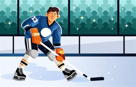 Ilustraci N De Hockey Sobre Hielo Vector Premium