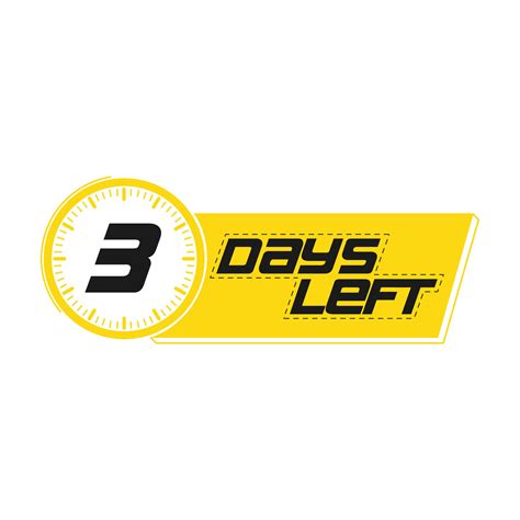 3 Days Left, Countdown timer clock design 26149547 Vector Art at Vecteezy