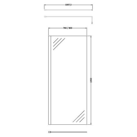 Hudson Reed Walk In Wetroom Shower Screen And Support Bar Wrsb700