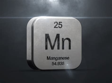 Manganese Chemical Element Symbol From Periodic Table Stock