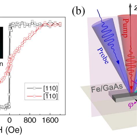 A The In Plane Magnetic Hysteresis Loops Of The 8 MLs Fe Film Along