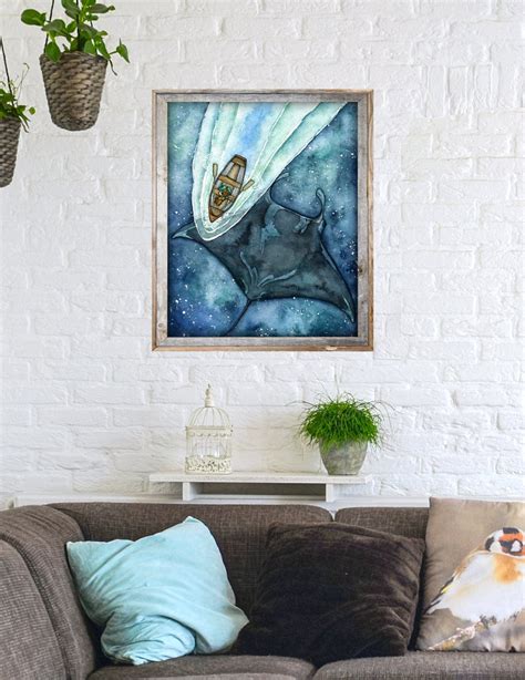 Manta Ray Art, Manta Ray Painting, Manta Ray, Watercolor Painting ...