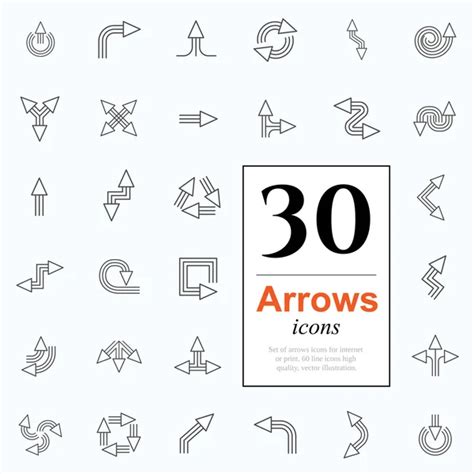 Linear Arrow Logos Vector Set Collection Arrows Symbols Use Icons Stock