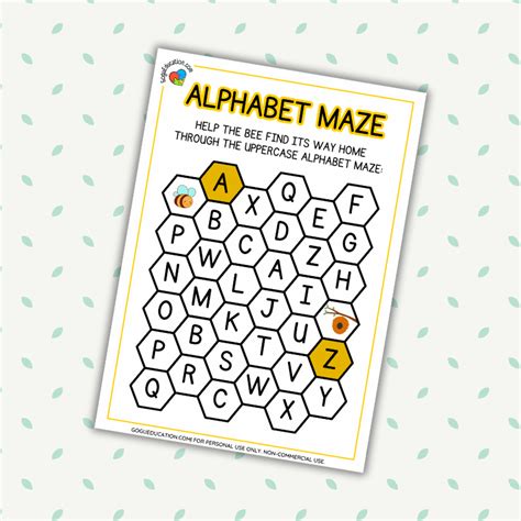 Uppercase Letters Honeycomb Maze Gogu Education