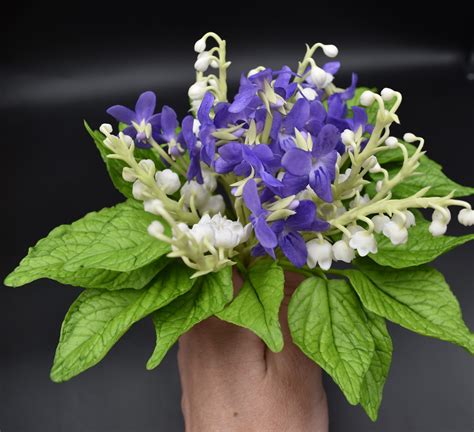 Forest Violets Bouquet With Lilies of the Valley Wild Violet - Etsy