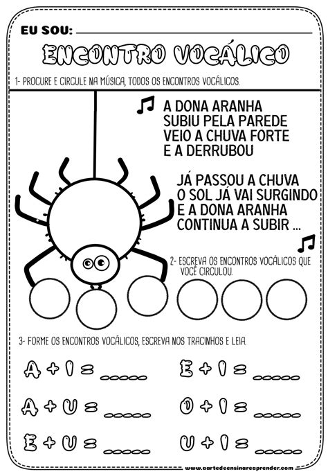 ATIVIDADE PRONTA ENCONTRO VOCÁLICO A Arte de Ensinar e Aprender