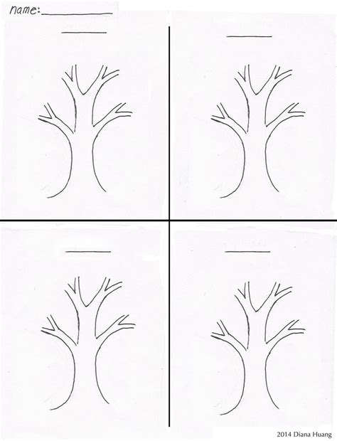 Four Seasons Tree Drawing template worksheet by Diana-Huang on DeviantArt