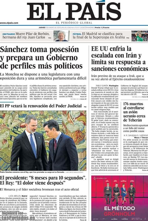 Portada Del Diario El Pa S Del D A News Europa