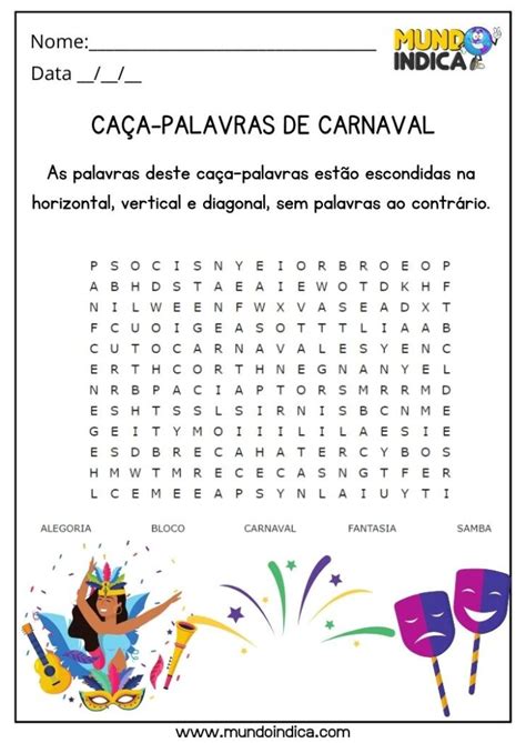 Atividade De Carnaval Para Imprimir - 15 Atividades de Carnaval para Educação Infantil para Imprimir