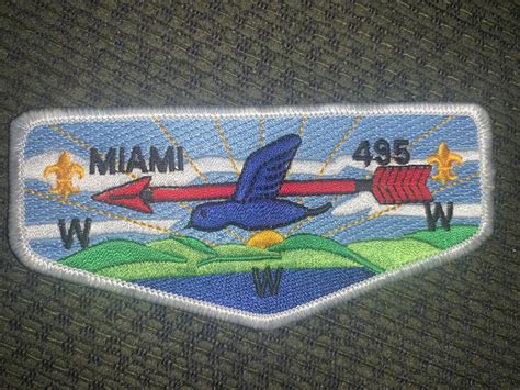 MINT OA Flap Lodge 495 Miami White Border Blue Background EBay