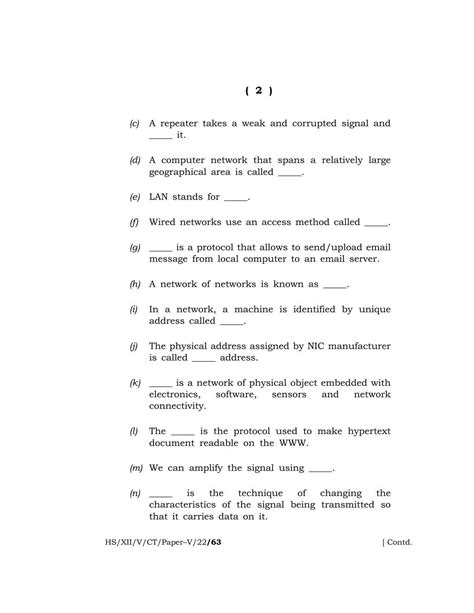 Meghalaya Board Mbose Class Hs Xii V Ct Paper V Question