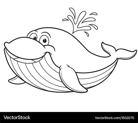 Whale outline Royalty Free Vector Image - VectorStock