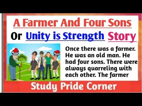 Story A Farmer And His Four Sons Story Unity Is Strength Story