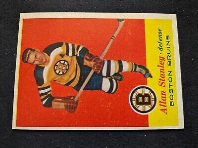 1957 58 Topps Hockey Card 15 Allan Stanley HOF Boston Bruins EX