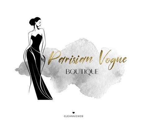 Elegant Woman Logo Boutique Logo Design Evening Gown Logo Dress Logo