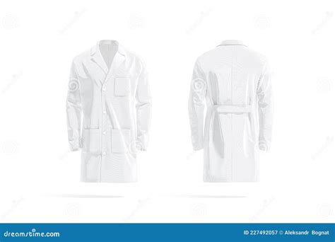 Blank White Medical Lab Coat Mockup Front And Back View Stock Illustration Illustration Of