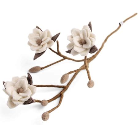 Amazon de Künstlicher Zweig Deko Magnolien 4 Blüten weiß Höhe 107cm