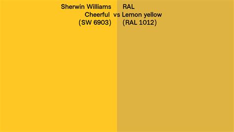 Sherwin Williams Cheerful SW 6903 Vs RAL Lemon Yellow RAL 1012 Side