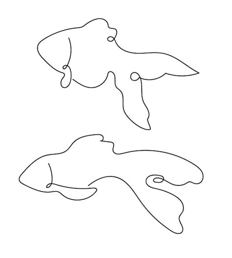 Premium Vector Abstract Fish In Continuous Line Art Drawing Style