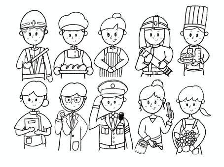 Free Vectors | Working people ① (black and white)