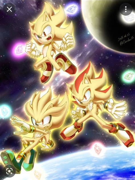 Super Sonic, super Shadow and super Silver by Keyshaaby on DeviantArt