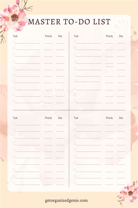 Master To Do List Template FREE Printable Tips To Boost Productivity