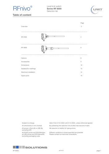 Nivobob Nb Uwt Gmbh Pdf Catalogs Technical Documentation