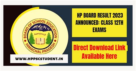 HP Board Result 2023 Announced Class 12th Exam