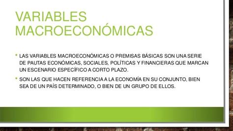 Interpretacion De Las Variables Macroeconomicas