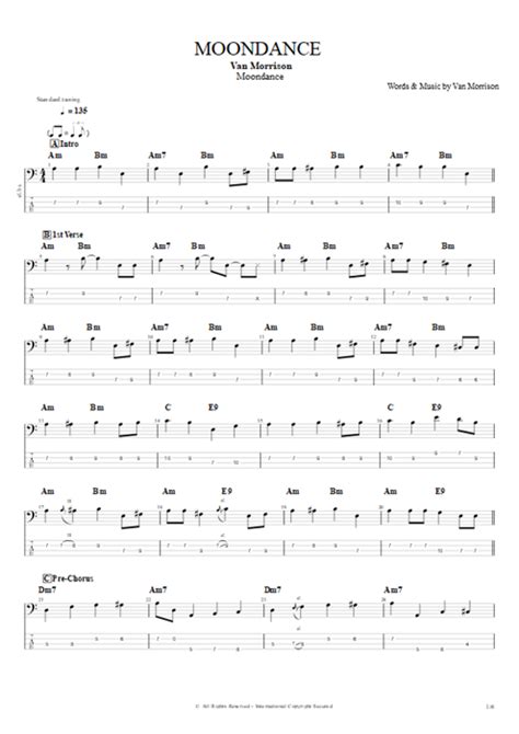 Moondance Tab By Van Morrison Guitar Pro Guitar Bass Backing