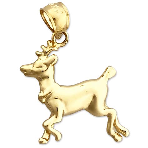 14k Gold Reindeer Charm