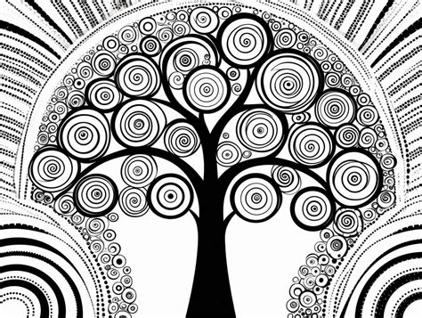 Tranquil Tree Of Life Coloring - Coloring Page