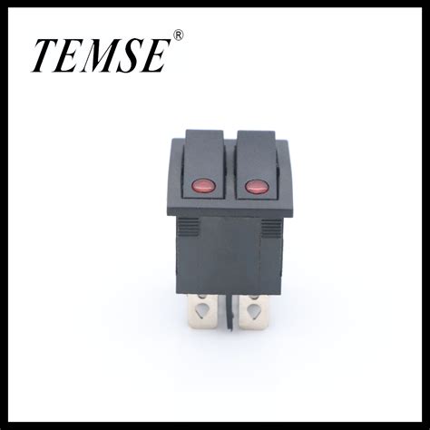 6terminals Kcd5 Black Button Illuminated Rocker Switch With 16A250VAC