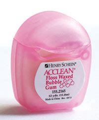 Acclean Dental Floss Bubblegum 12yd 72 Bx HS FL 022