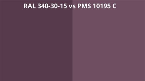 RAL 340 30 15 Vs PMS 10195 C RAL Colour Chart UK