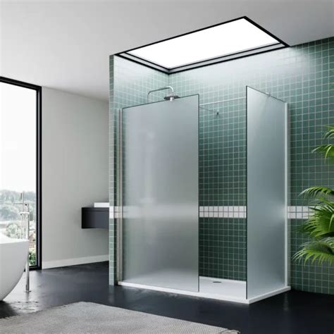 Walk In Shower Screen Panel Wet Room Cubicle Frosted Easyclean Glass