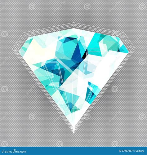 Blue Diamond Background With Blue Seamless Texture Stock Vector