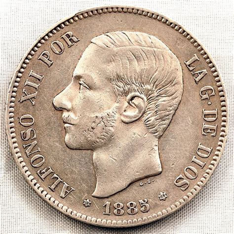 Spain Alfonso XII 5 Silver Pesetas 1885 86 Madrid Catawiki