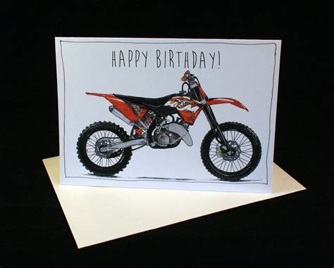 Ktm 125sx Dirt Bike Birthday Card A6 6 X 4 103mm X 147mm