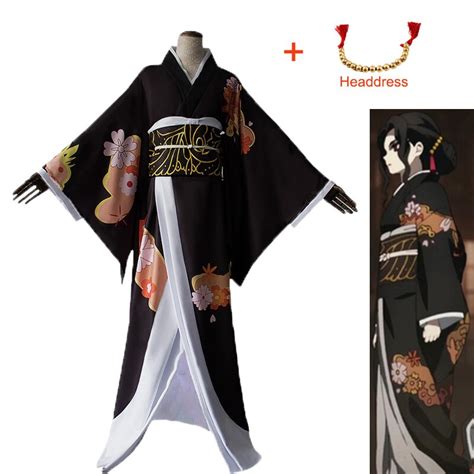 Japon Kimono Iblis Slayer Kimetsu Hi Bir Yaiba Kibutsuji Muzan Cosplay