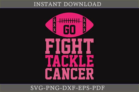 Go Fight Tackle Cancer Svg Cut File Graphic By Craftdesign Creative