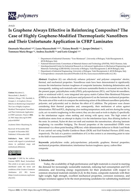 Pdf Is Graphene Always Effective In Reinforcing Composites The Case