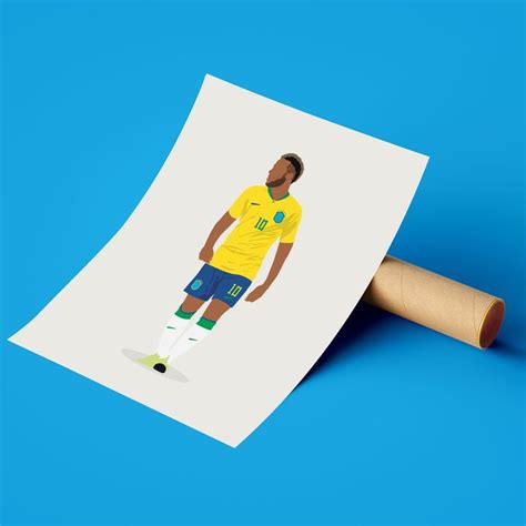 Neymar Junior Poster Selecao Neymar Jr Art Print Brazil Etsy