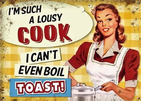 PLAQUE METAL PUBLICITAIRE Vintage PIN UP Lousy Cook 40 X 30 Cm EUR 19