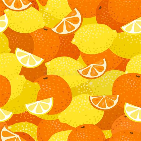 Lemons And Oranges Seamless Pattern Stock Vector Illustration Of