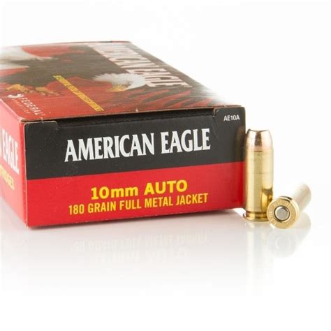 Federal American Eagle 10mm Auto 180 Grain Fmj Ammunition 50rds Ae10a Premium Ammunition