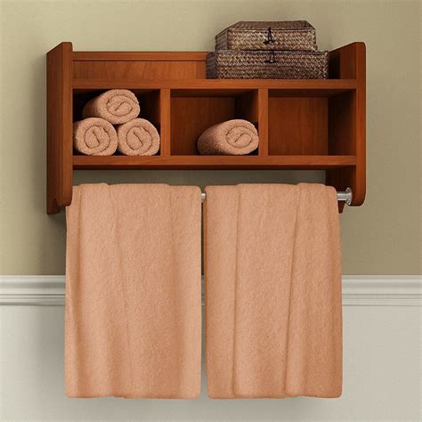 Bolton Bathroom Storage Cubby And Towel Bar Wall Shelf Shelves