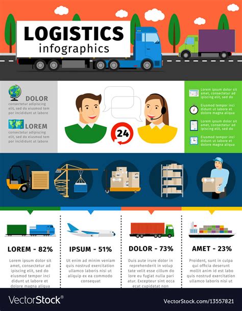 Logistics infographics cargo Royalty Free Vector Image